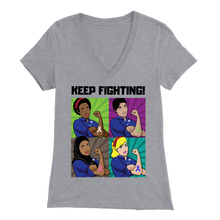 Load image into Gallery viewer, "Keep Fighting" Rosie The Riveter Tee(V-Neck)