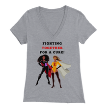 Load image into Gallery viewer, "Fighting Together for a Cure" V-neck Tee