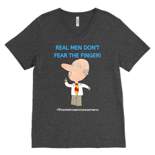 Load image into Gallery viewer, "Real Men Don't Fear The Finger" Mens Prostate Cancer T-shirt