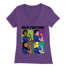 Load image into Gallery viewer, "Keep Fighting" Rosie The Riveter Tee(V-Neck)