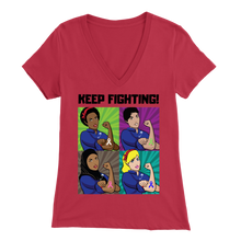 Load image into Gallery viewer, "Keep Fighting" Rosie The Riveter Tee(V-Neck)