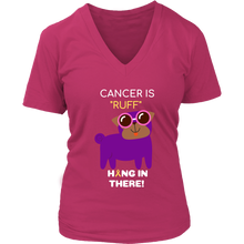 Load image into Gallery viewer, "Cancer is Ruff" Purple Pug Tee