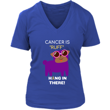 Load image into Gallery viewer, "Cancer is Ruff" Purple Pug Tee