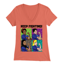 Load image into Gallery viewer, "Keep Fighting" Rosie The Riveter Tee(V-Neck)