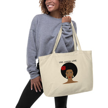 Load image into Gallery viewer, "Live, Laugh, Love" Large organic tote bag