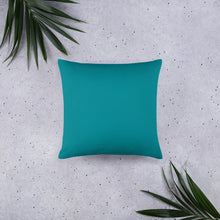 Load image into Gallery viewer, Teal "Live, Love, Laugh" Basic Throw Pillow