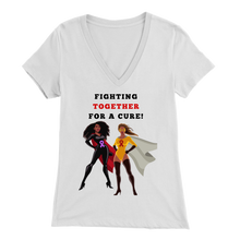 Load image into Gallery viewer, "Fighting Together for a Cure" V-neck Tee