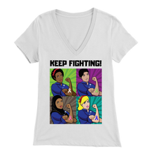Load image into Gallery viewer, "Keep Fighting" Rosie The Riveter Tee(V-Neck)